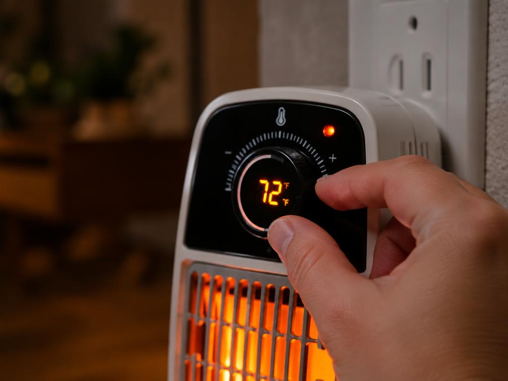 Adjusting the heater's digital thermostat